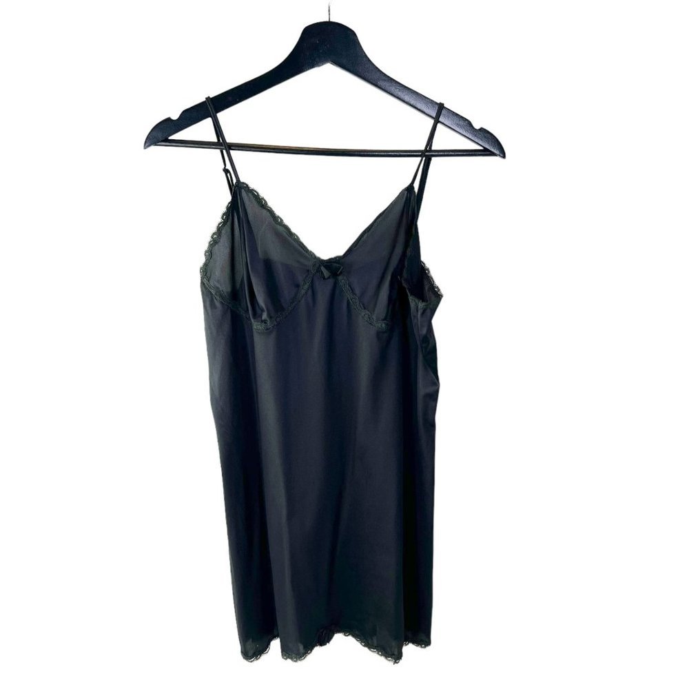 Vintage 60s Hollywood Vassarette Black Short Slip Medium 36D